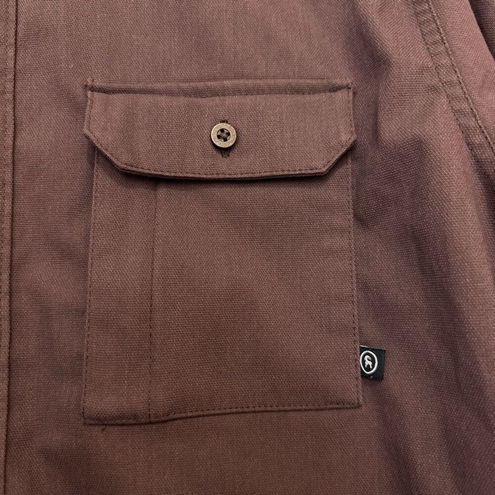 Backcountry Fendler Flannel Men’s Shirt L Brown Button Down Workwear Stretch - Picture 3 of 9